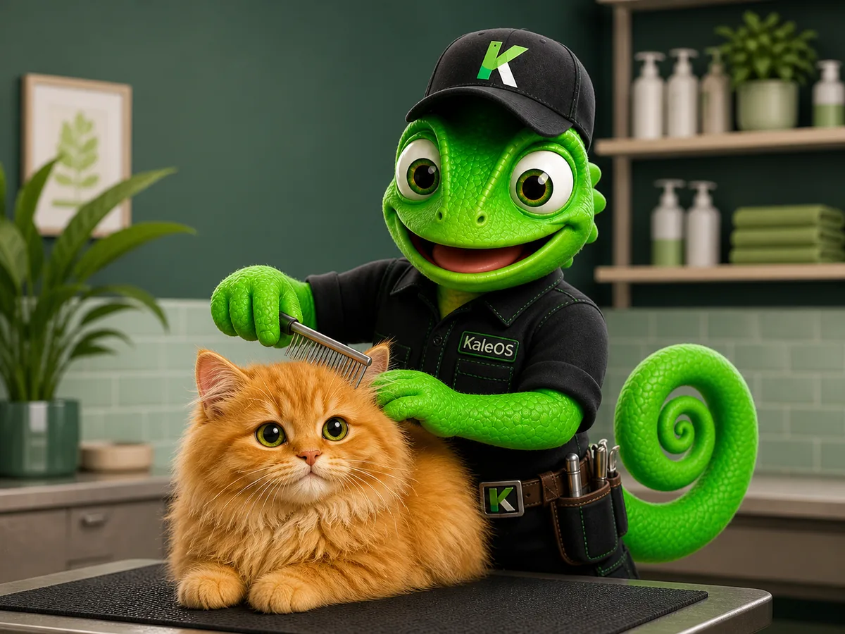 Exemplo de cuidados para pets na KaleOS